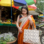 Nabami Pure Cotton Block Print Saree