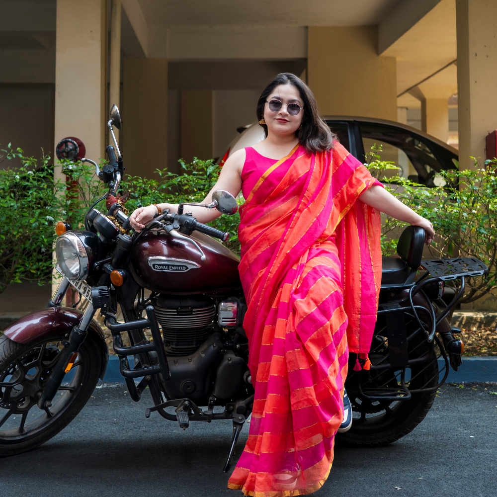 Nabami Mulmul Cotton Saree with Sequin Work