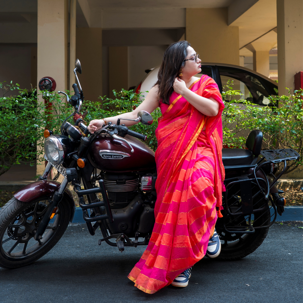 Nabami Mulmul Cotton Saree with Sequin Work