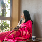 Nabami Saree Hot Pink Mangalgiri Cotton Blend Saree