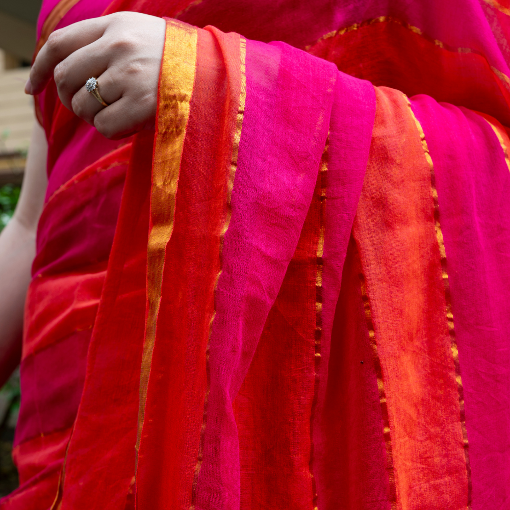 Nabami Mulmul Cotton Saree with Sequin Work