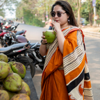 Nabami Pure Cotton Block Print Saree