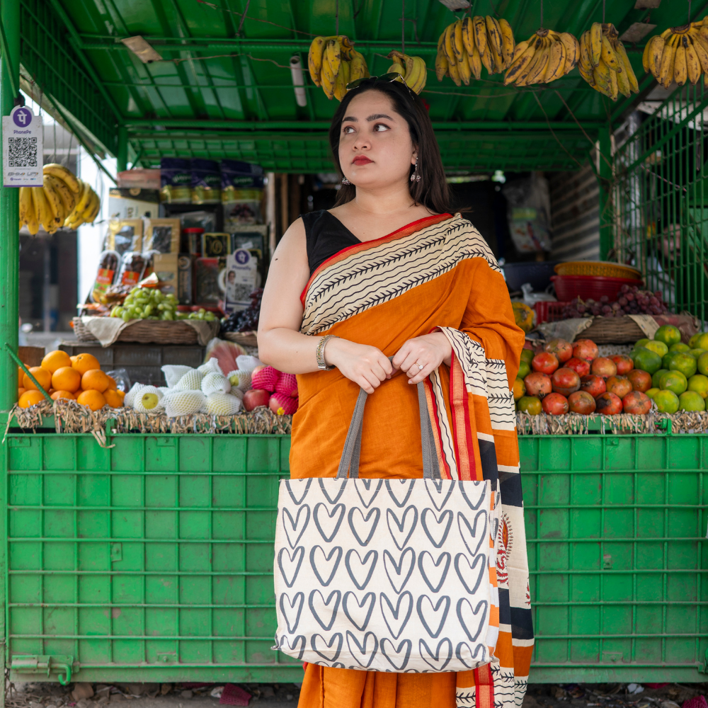 Nabami Pure Cotton Block Print Saree