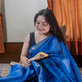 Nabami Saree Blue Mangalgiri Cotton Blend Saree