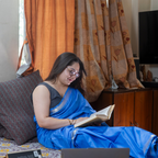 Nabami Saree Blue Mangalgiri Cotton Blend Saree